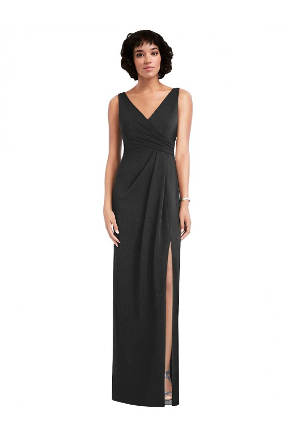 Purchase Spandex Sheath Long Sleeveless V-Back Formal Evening Dress