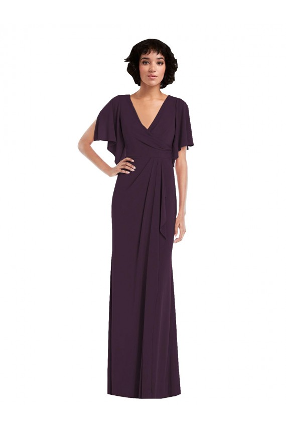 Purchase Spandex Sheath Long Split Sleeves Formal Evening Dress