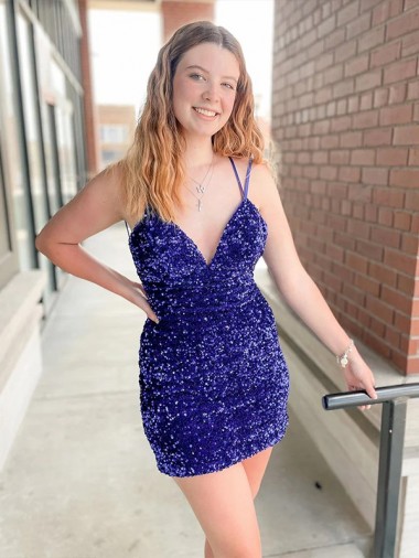 Purchase Velvet Sequin Sheath Short Sleeveless Velvet Sequin Cocktail Evening Gown