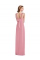 Purchase Soft Chiffon A-Line Long Sleeveless Open Back Front Slit Evening Dresses