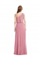 Purchase Soft Chiffon A-Line Long Sleeveless Skin Pink Semi Formal Evening Dress