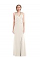 Purchase Stretch Crepe Trumpet Long Sleeveless Ivory Low Back Semi Formal Evening Dress