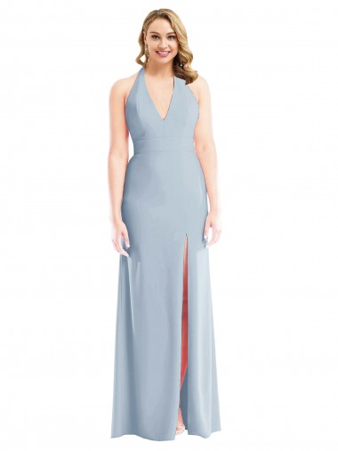 Purchase Stretch Crepe Trumpet Long Sleeveless Open Back Evening Dress