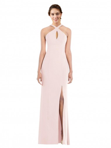 Purchase Stretch Crepe Trumpet Long Sleeveless Low Back Formal Evening Dress