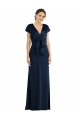 Purchase Stretch Crepe Trumpet Long Cap Sleeves Keyhole Back Formal Evening Dress