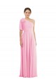 Purchase Soft Chiffon Trumpet Long Sleeveless Barely Pink Evening Dresses