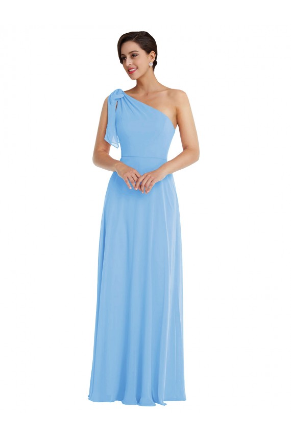 Purchase Soft Chiffon Trumpet Long Sleeveless Semi Formal Evening Dress