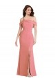 Purchase Stretch Crepe Trumpet Long Sleeveless Hot Pink Low Back Semi Formal Evening Dress