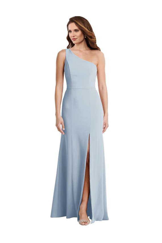 Purchase Stretch Crepe Trumpet Long Sleeveless Light Sky Blue Prom Dresses