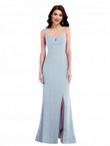 Purchase Stretch Crepe Trumpet Trumpet Sleeveless Light Sky Blue Evening Gown