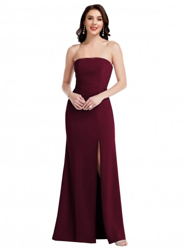 Purchase Stretch Crepe Trumpet Long Sleeveless Semi Formal Evening Dress