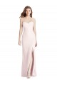 Purchase Stretch Crepe Trumpet Long Sleeveless Low Back Front Slit Prom Dresses