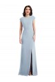 Purchase Stretch Crepe Trumpet Long Cap Sleeves Open Back Formal Evening Dress