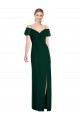 Purchase Soft Chiffon Trumpet Long Cold Shoulder Ever Green Evening Dresses