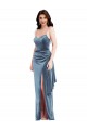 Purchase Stretch Velvet Trumpet Long Sleeveless Low Back Formal Evening Dress