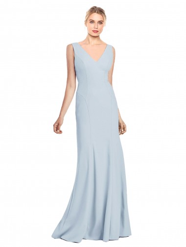 Purchase Stretch Crepe Trumpet Trumpet Sleeveless Light Sky Blue Evening Dress