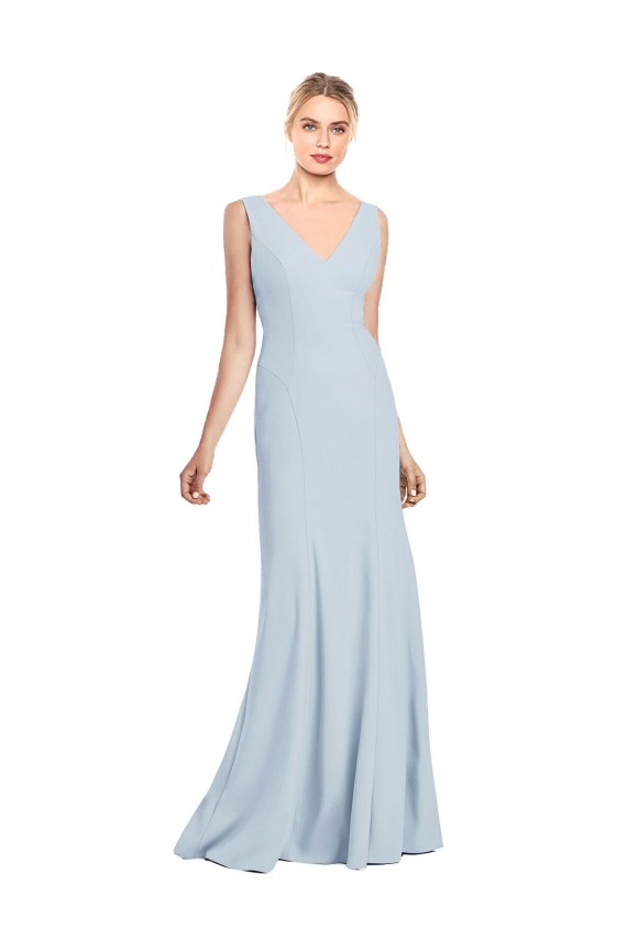 Purchase Stretch Crepe Trumpet Trumpet Sleeveless Light Sky Blue Evening Dress
