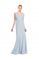 Purchase Stretch Crepe Trumpet Trumpet Sleeveless Light Sky Blue Evening Dress