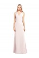 Purchase Stretch Crepe Trumpet Long Sleeveless Keyhole Back Semi Formal Evening Dress