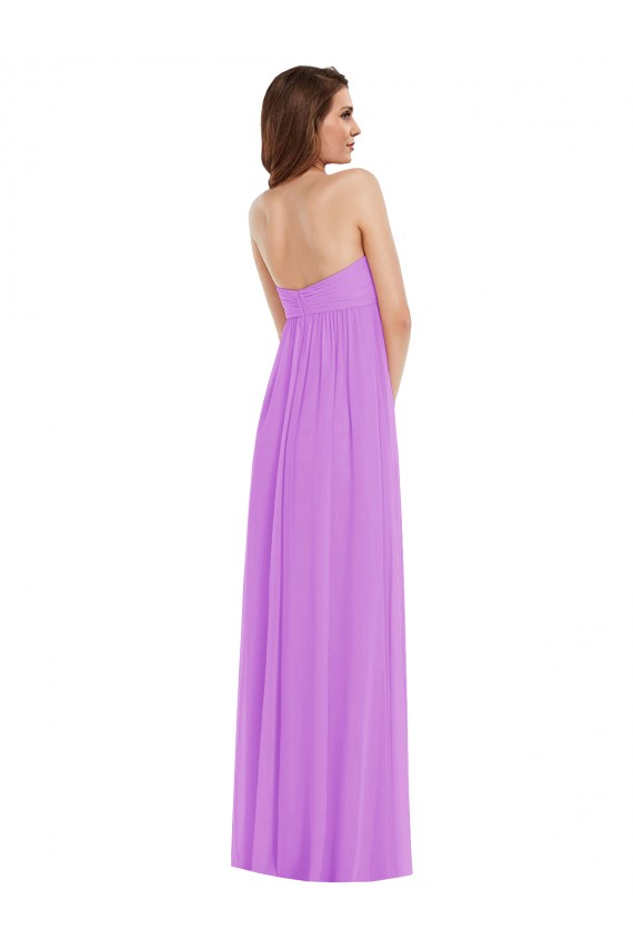 Purchase Soft Chiffon A-Line Long Sleeveless Low Back Semi Formal Evening Dress
