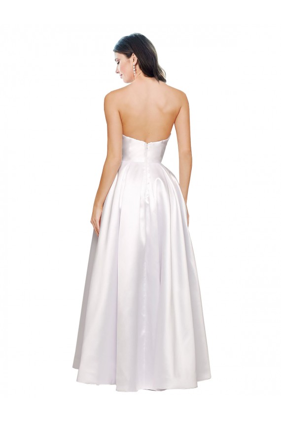 Purchase Stretch Satin A-Line Long Sleeveless Low Back Formal Evening Dress