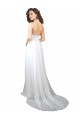 Purchase Soft Chiffon A-Line Sweep Train Sleeveless Low Back Semi Formal Evening Dress
