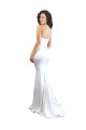 Purchase Stretch Crepe Mermaid Long Sleeveless Low Back Formal Evening Dress