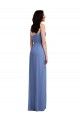 Purchase Soft Chiffon A-Line Long Sleeveless Low Back Front Slit Evening Dresses